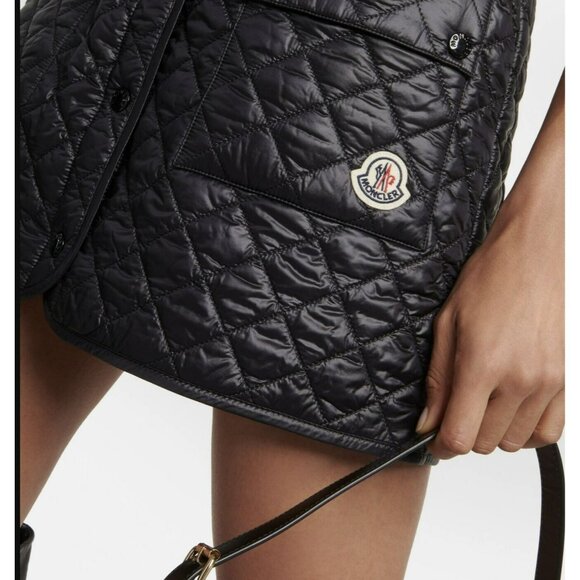 Moncler $760 Black Quilted Mini Skirt Adjustable Skirt NWT Size 44 - Picture 2 of 12